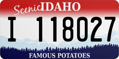 ID license plate I118027