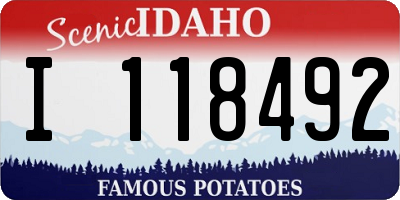 ID license plate I118492