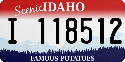 ID license plate I118512
