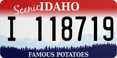ID license plate I118719