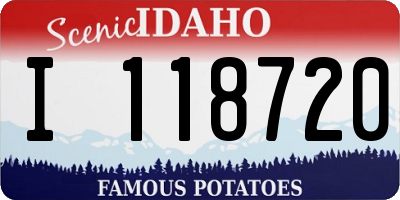 ID license plate I118720