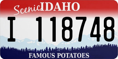 ID license plate I118748