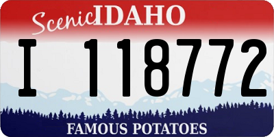 ID license plate I118772
