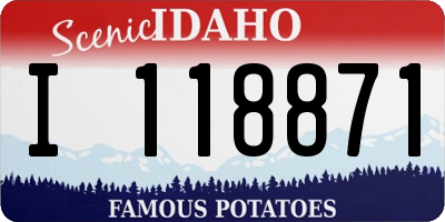 ID license plate I118871