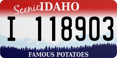 ID license plate I118903