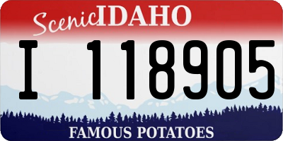 ID license plate I118905