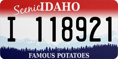 ID license plate I118921
