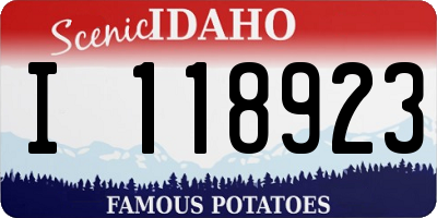 ID license plate I118923