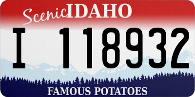 ID license plate I118932
