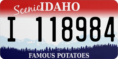 ID license plate I118984