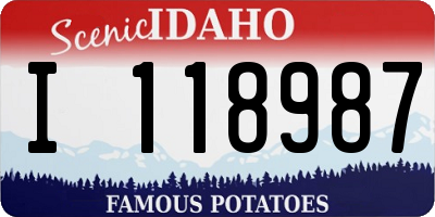 ID license plate I118987