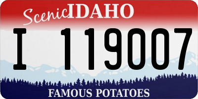 ID license plate I119007