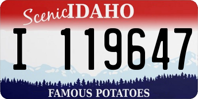 ID license plate I119647