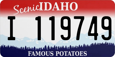 ID license plate I119749