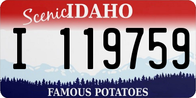 ID license plate I119759