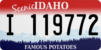 ID license plate I119772