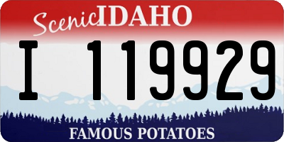 ID license plate I119929