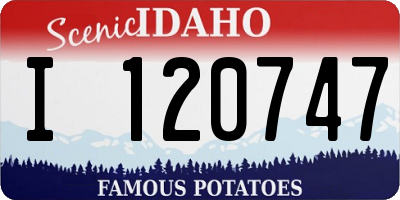 ID license plate I120747