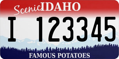ID license plate I123345