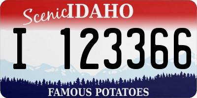ID license plate I123366