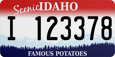 ID license plate I123378