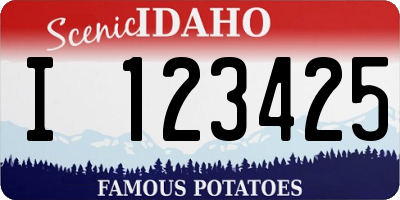 ID license plate I123425