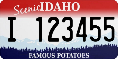 ID license plate I123455