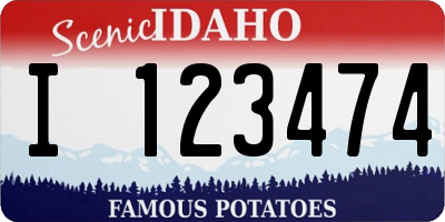 ID license plate I123474