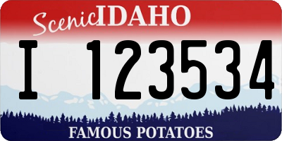 ID license plate I123534