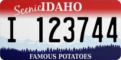 ID license plate I123744