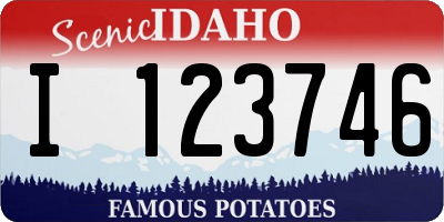 ID license plate I123746