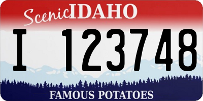 ID license plate I123748