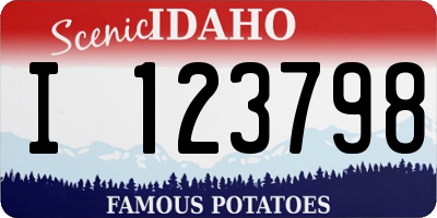 ID license plate I123798