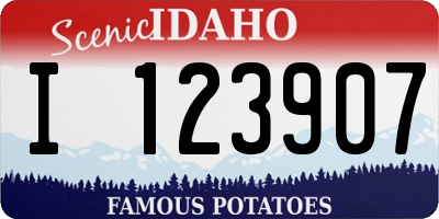 ID license plate I123907