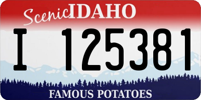 ID license plate I125381