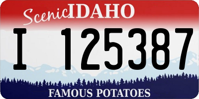 ID license plate I125387