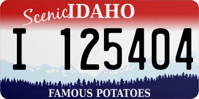 ID license plate I125404