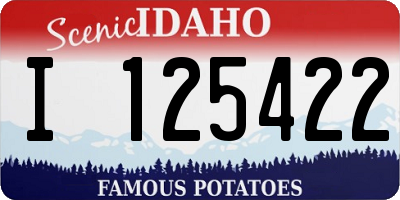 ID license plate I125422