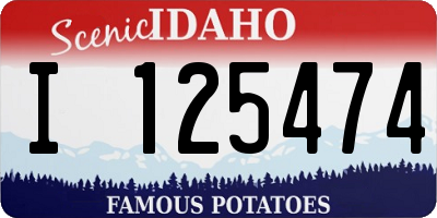ID license plate I125474