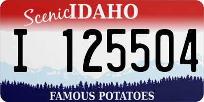 ID license plate I125504