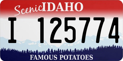 ID license plate I125774