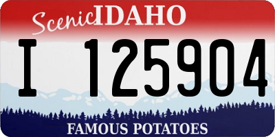 ID license plate I125904