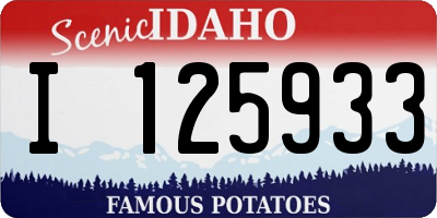 ID license plate I125933