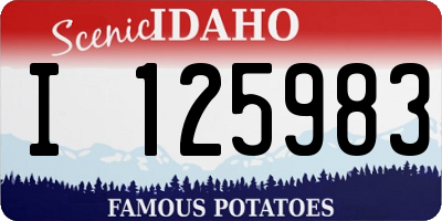 ID license plate I125983