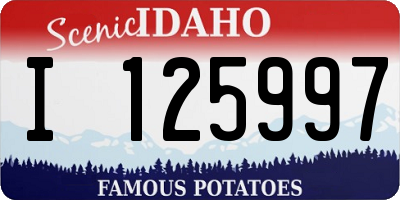 ID license plate I125997