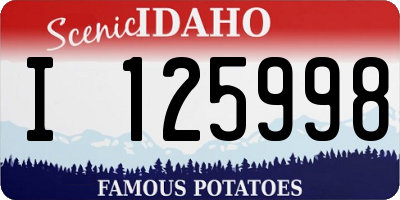 ID license plate I125998