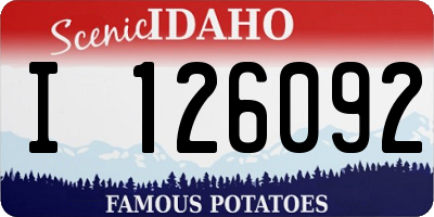 ID license plate I126092