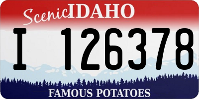 ID license plate I126378