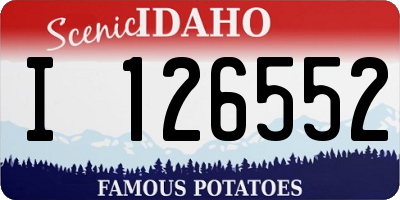 ID license plate I126552