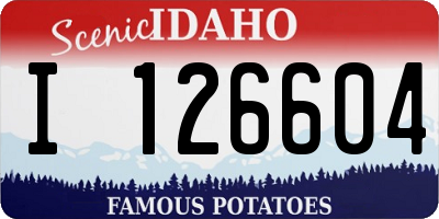 ID license plate I126604